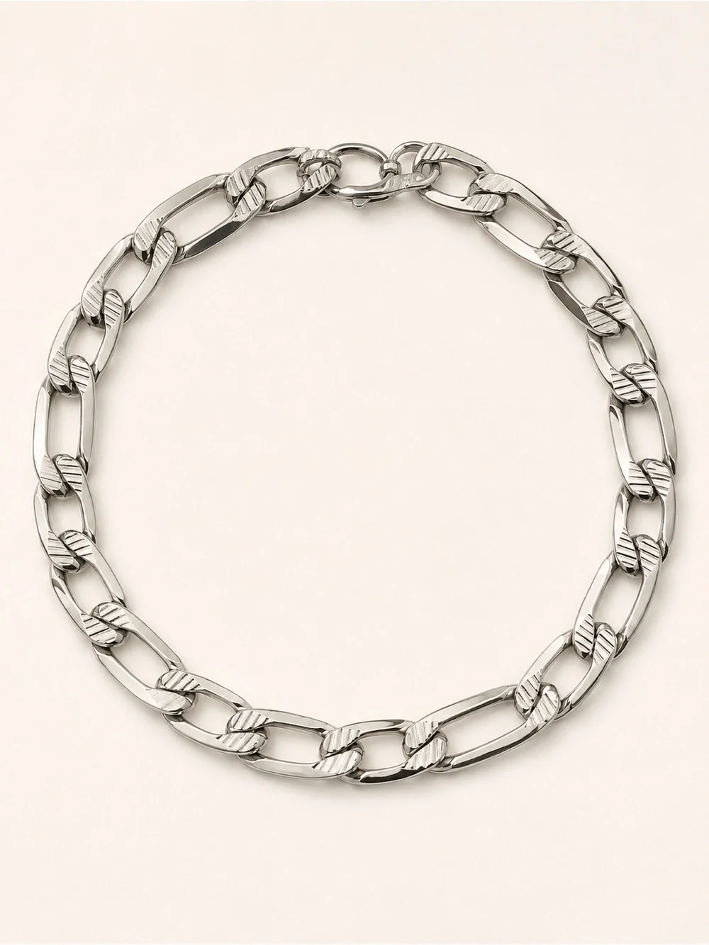 Heavy Duty Men’s 316L Stainless Steel Multi-Link Bracelet Silver Tone